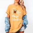 I Turn Coffee Into Music Education Music Teacher Women's Comfort Colors T-Shirt Mustard I Turn Coffee Into Music Education Music Teacher Women's Comfort Colors T-Shirt Mustard