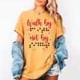 Visually Impaired Teacher Braille Bible Verse Walk By Faith Women's Comfort Colors T-Shirt Mustard Visually Impaired Teacher Braille Bible Verse Walk By Faith Women's Comfort Colors T-Shirt Mustard