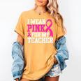 I Wear Pink For My Teacher Breast Cancer Awareness Women's Comfort Colors T-Shirt Mustard