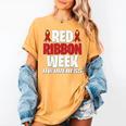 We Wear Red For Red Ribbon Week Awareness Mothers Teachers Women's Comfort Colors T-Shirt Mustard We Wear Red For Red Ribbon Week Awareness Mothers Teachers Women's Comfort Colors T-Shirt Mustard
