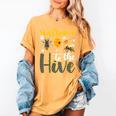 Welcome To The Hive Bee Teacher Back To School Women's Comfort Colors T-Shirt Mustard