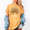 Wild About Reading Teacher Back To School Leopard Rainbow Women's Comfort Colors T-Shirt Mustard Wild About Reading Teacher Back To School Leopard Rainbow Women's Comfort Colors T-Shirt Mustard