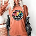 ABCD The Teacher Tour Back To School First Day Of School Women's Comfort Colors T-Shirt Yam