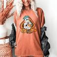 Art Teacher Painting Brushes Retro Pumpkin Ghost Artist Women's Comfort Colors T-Shirt Yam