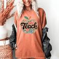 Cute Teacher With Apple Retro Teacher Kids Back To School Women's Comfort Colors T-Shirt Yam Cute Teacher With Apple Retro Teacher Kids Back To School Women's Comfort Colors T-Shirt Yam