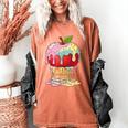 Dripping Apple Ice Cream Cone Cute Teacher Appreciation Women's Comfort Colors T-Shirt Yam