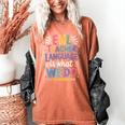 English Teaching ENL Teacher Language Is What We Do Women's Comfort Colors T-Shirt Yam