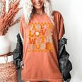 Fall In Love With Music Groovy Thanksgiving Music Teacher Men Women Girls Kids Women's Comfort Colors T-Shirt Yam