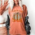 Fall In Love With Reading Pumpkin Autumn Librarians Teacher Women's Comfort Colors T-Shirt Yam
