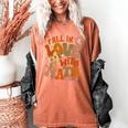 Fall In Love With Science Math Teacher Fall Thanksgiving Women's Comfort Colors T-Shirt Yam