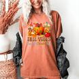 Fall Vibes Costume Teacher Thanksgiving Leopard Gnome Women's Comfort Colors T-Shirt Yam