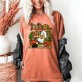 Ghost Library Reading Books Halloween Librarian Teacher Women's Comfort Colors T-Shirt Yam