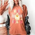 Groovy Teacher Halloween Retro Trick Or Teach Floral Ghost Women's Comfort Colors T-Shirt Yam Groovy Teacher Halloween Retro Trick Or Teach Floral Ghost Women's Comfort Colors T-Shirt Yam
