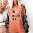 Halloween Library Ghost Books Teacher Spooky Trick Or Teach Women's Comfort Colors T-Shirt Yam