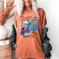 Halloween Skeleton Geography Teacher Pumpkin Bats Classroom Women's Comfort Colors T-Shirt Yam Halloween Skeleton Geography Teacher Pumpkin Bats Classroom Women's Comfort Colors T-Shirt Yam