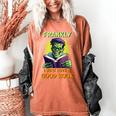 Halloween Teacher Librarian Frankenstein Reading Books Women's Comfort Colors T-Shirt Yam Halloween Teacher Librarian Frankenstein Reading Books Women's Comfort Colors T-Shirt Yam