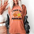 Halloween Teacher I Teach The Cutest Pumpkins In The Patch Women's Comfort Colors T-Shirt Yam Halloween Teacher I Teach The Cutest Pumpkins In The Patch Women's Comfort Colors T-Shirt Yam