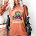 Halloween Teacher Zombie Reading Is Good For Brains Women's Comfort Colors T-Shirt Yam
