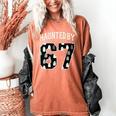 Haunted By 6 7 67 Six Seven Halloween Teacher Mom Women's Comfort Colors T-Shirt Yam