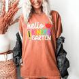 Hello Kindergarten Team Kinder Back To School Teacher Kids Women's Comfort Colors T-Shirt Yam Hello Kindergarten Team Kinder Back To School Teacher Kids Women's Comfort Colors T-Shirt Yam
