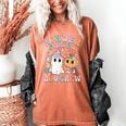 Kindergarten Boo Crew Halloween Floral Ghost Kinder Teacher Women's Comfort Colors T-Shirt Yam