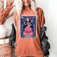 La Maestra Halloween Mexican Bingo Card Teacher Lottery Card Women's Comfort Colors T-Shirt Yam