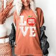 LOVE Kindergarten Teacher Student School Apple Women's Comfort Colors T-Shirt Yam LOVE Kindergarten Teacher Student School Apple Women's Comfort Colors T-Shirt Yam