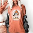 Messy Bun Spooky Teacher Bleached Halloween Teachers Women's Comfort Colors T-Shirt Yam Messy Bun Spooky Teacher Bleached Halloween Teachers Women's Comfort Colors T-Shirt Yam