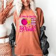 In October We Wear Pink Love Teacher Breast Cancer Awareness Women's Comfort Colors T-Shirt Yam