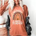 One Thankful Math Teacher Leopard Rainbow Thanksgiving Women's Comfort Colors T-Shirt Yam One Thankful Math Teacher Leopard Rainbow Thanksgiving Women's Comfort Colors T-Shirt Yam