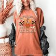 One Thankful Teacher Thanksgiving Retro Groovy Fall Teachers Women's Comfort Colors T-Shirt Yam One Thankful Teacher Thanksgiving Retro Groovy Fall Teachers Women's Comfort Colors T-Shirt Yam
