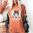 One Thankful Teacher's Aide Messy Bun Thanksgiving Fall Women's Comfort Colors T-Shirt Yam One Thankful Teacher's Aide Messy Bun Thanksgiving Fall Women's Comfort Colors T-Shirt Yam