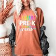 Pre-K Crew Teacher Team Squad Hello Back School Graduation Women's Comfort Colors T-Shirt Yam Pre-K Crew Teacher Team Squad Hello Back School Graduation Women's Comfort Colors T-Shirt Yam