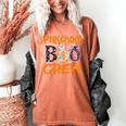 Preschool Boo Crew Preschool Halloween Teacher Women's Comfort Colors T-Shirt Yam
