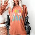 Reading Is My Jam Back To School Teacher Women's Comfort Colors T-Shirt Yam Reading Is My Jam Back To School Teacher Women's Comfort Colors T-Shirt Yam