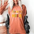 Retro Thankful For Music Floral Music Teacher Thanksgiving Men Women Women's Comfort Colors T-Shirt Yam