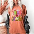 Retro Trick Or Teach Leopard Ghost Halloween Spooky Teacher Women's Comfort Colors T-Shirt Yam