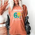 I Survived 67 Days Of School Teachers Students Meme Women's Comfort Colors T-Shirt Yam I Survived 67 Days Of School Teachers Students Meme Women's Comfort Colors T-Shirt Yam