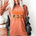 I Teach The Cutest Pumpkins Halloween Teacher Cat Lover Women's Comfort Colors T-Shirt Yam