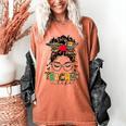 Teacher Life Messy Bun Glasses Leopard Sunflower Women's Comfort Colors T-Shirt Yam Teacher Life Messy Bun Glasses Leopard Sunflower Women's Comfort Colors T-Shirt Yam