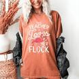 This Teacher Loves Her Flock Flamingo Teacher Class Women's Comfort Colors T-Shirt Yam This Teacher Loves Her Flock Flamingo Teacher Class Women's Comfort Colors T-Shirt Yam