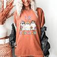 TK Boo Crew Retro Groovy Halloween Floral Ghost TK Teacher Women's Comfort Colors T-Shirt Yam TK Boo Crew Retro Groovy Halloween Floral Ghost TK Teacher Women's Comfort Colors T-Shirt Yam