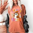 Trick Or Teach Cute Ghost Coffee Pumpkins Halloween Teacher Women's Comfort Colors T-Shirt Yam Trick Or Teach Cute Ghost Coffee Pumpkins Halloween Teacher Women's Comfort Colors T-Shirt Yam