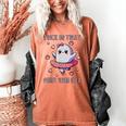 Trick Or Treat Point Your Feet Halloween Ghost Dance Teacher Women's Comfort Colors T-Shirt Yam