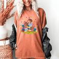 Turkey Reading Books Fall Season Thanksgiving Teacher Book Women's Comfort Colors T-Shirt Yam
