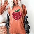 Valentines Day Teacher Hearts Apple Love Teach Women Men Women's Comfort Colors T-Shirt Yam