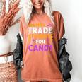 Will Trade Students For Candy Cute Halloween Costume Teacher For Men Women Kids Women's Comfort Colors T-Shirt Yam