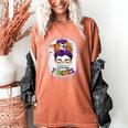 Witchy Teacher Halloween Messy Bun Teacher Bleached Women's Comfort Colors T-Shirt Yam