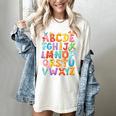 Alphabet A-Z ABC Kids Back To School Pre K Teachers Women's Comfort Colors T-Shirt Ivory