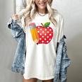 Back To School Pencil And Apple Teacher Student Women's Comfort Colors T-Shirt Ivory